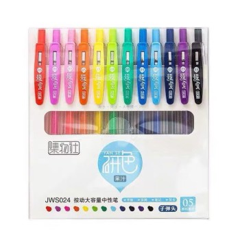 KIT 12 CORES CANETA ESFEROGRÁFICA VIBRANTE