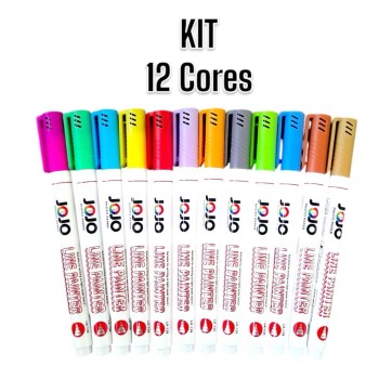 canetinha jojo 12 cores double line