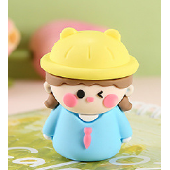 MINI APONTADOR MENINA TOUCA AMARELA