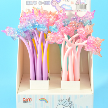 CANETA DE GEL FLEXIVEL UNICORNIO PONTA FINA