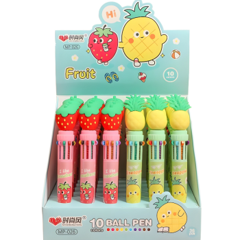 CANETA 10 CORES DE FRUTAS VARIADO 