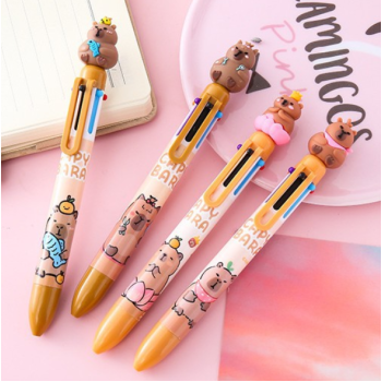 CANETA 6 CORES CAPIVARA NA PONTA MODELO VARIADO