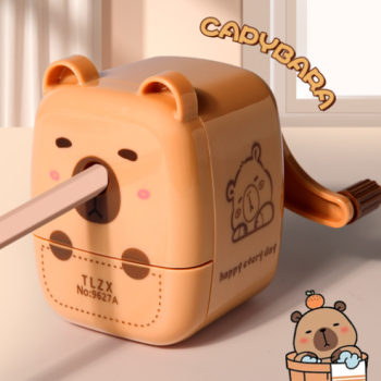 APONTADOR DE LÁPIS MANIVELA CAPIVARA QUADRADO