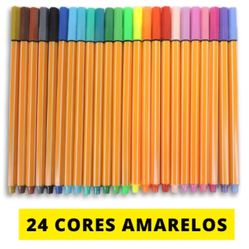 CANETA FINE LINE AMARELO 24 CORES