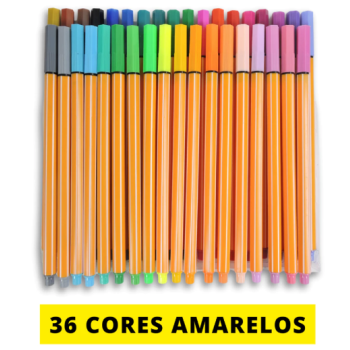 CANETA FINE LINE AMARELO 36 CORES