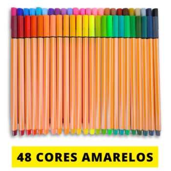 CANETA FINE LINE AMARELO 48 CORES