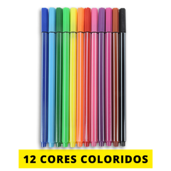 CANETA FINE LINE COLORIDO 12 CORES