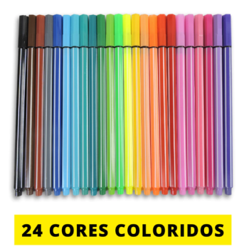 CANETA FINE LINE COLORIDA 24 CORES