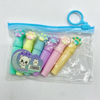 MINI MARCA TEXTO PATINHA DE GATO KIT 6 CORES