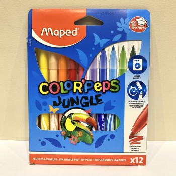 CANETINHA DE COLORIR 12 CORES MAPED JUNGLE
