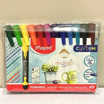 CANETA PERMANENTE COLORIDO 12 CORES MAPED