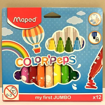 CANETINHA COLORIDA 12 CORES COLOR PEPS JUMBO MAPED