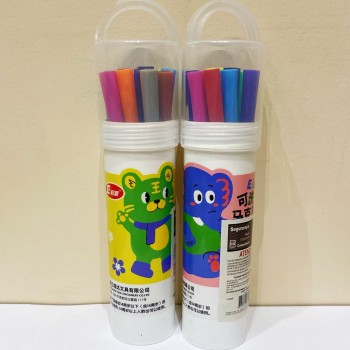 CANETINHA 12 CORES HIDROGRÁFICA LAVAVEL CORPO BRANCO LISTRADA