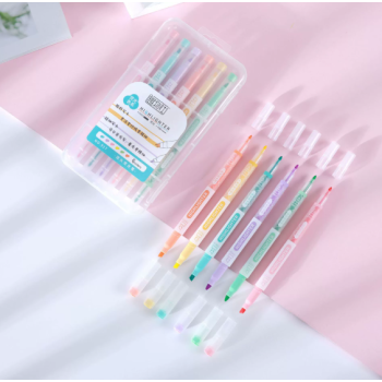 MARCA TEXTO PONTA DUPLA 6 CORES MARCADOR COLORIDO