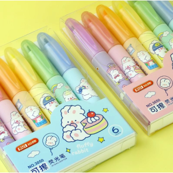 MARCA TEXTO APAGÁVEL PONTA DUPLA MODELO COELHO