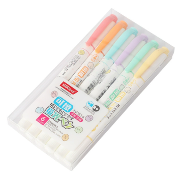 MARCA TEXTO APAGÁVEL KIT FOFO 6 CORES MARCADOR MÁGICO