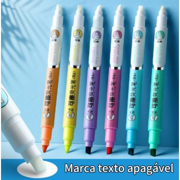 MARCA TEXTO APAGÁVEL 6 CORES VIBRANTES