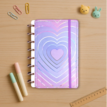 CADERNO INTELIGENTE 8 DISCOS TAMANHO A5 CORAÇÃO GRANDE