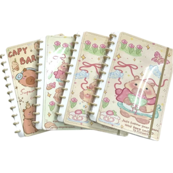 CADERNO INTELIGENTE 11 DISCOS CAPIVARA MARROM TAMANHO A4