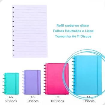 FOLHA REFIL 11 DISCOS PARA CADERNO INTELIGENTE