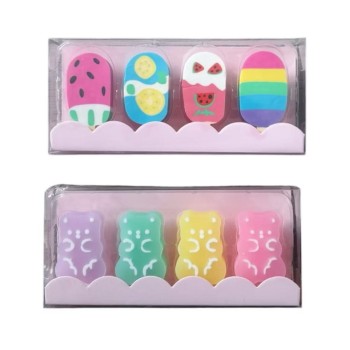 BORRACHA URSO/PICOLE KIT COM 4 PEÇAS SORTIDA