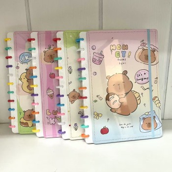 CADERNO INTEIGENTE 11 DISCOS CAPIVARA COLORIDA TAMANHO A4