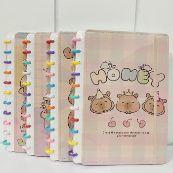 CADERNO INTELIGENTE 11 DISCOS CAPIVARA CAPA BEGE TAMANHO A4