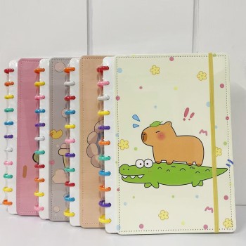 CADERNO INTELIGENTE 11 DISCOS CAPIVARA FOFO FOLHA TAMANHO A4