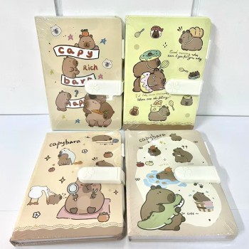 DIÁRIO CAPIVARA COM CANETA E TRAVA DE SENHA 4 MODELOS SORTIDOS