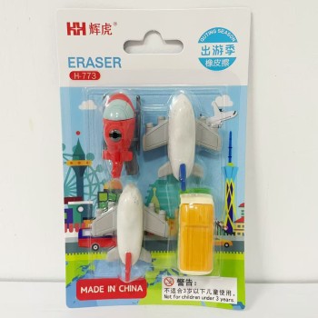 BORRACHA DE CARTELA TEMA TRANSPORTE AVIÃO