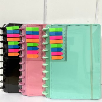 CADERNO INTELIGENTE 10 DISCOS CAPA LISO COM POST IT FOLHA TAMANHO B5