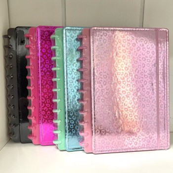 CADERNO INTELIGENTE 11 DISCOS CAPA ONÇA BRILHO FOLHA A4