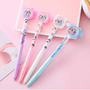 CANETA DE GATO FOFO PURPURINA MODELO SORTIDO