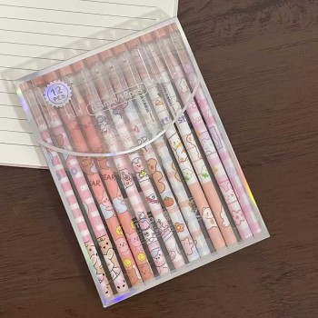 CANETA APAGÁVEL ANIMAIS FOFO KIT COM 12 UNIDADES