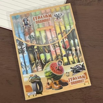 CANETA APAGÁVEL ITALIAN BRAINROT KIT COM 12 UNIDADES CANETA MÁGICA