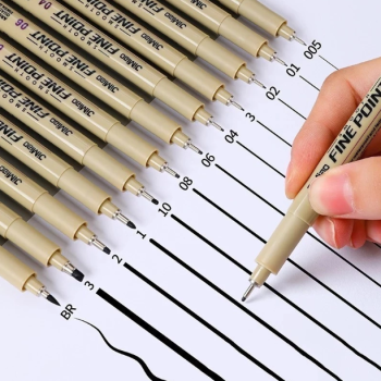 KIT 12 CANETA NANQUIM PROFISSIONAL DESENHO TÉCNICO ARTÍSTICO BRUSH CALIGRAFIA