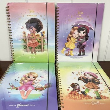 CADERNO ESPIRAL 80 FOLHAS CAPA DURA DESENHO JOLIE FOLHA A4