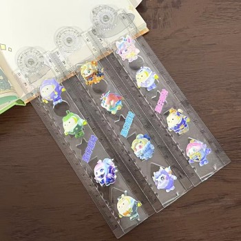 RÉGUA DE PLÁSTICO DOBRÁVEL 15 CM 30 CM FUNDO DANZAI SORTIDO