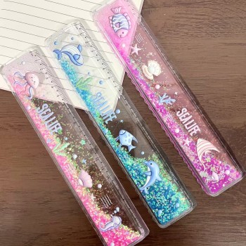 RÉGUA GLITTER 20 CM FUNDO MUNDO DO MAR