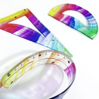 KIT REGUA FLEXÍVEL MALEÁVEL COLORIDO COM 3 PÇS 20 CM