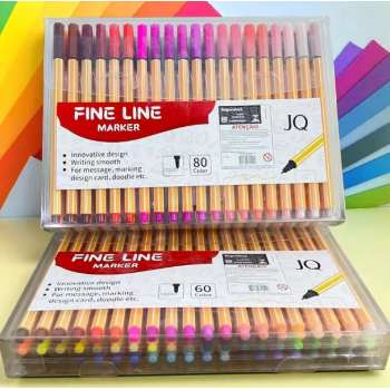 CANETA FINE LINE 80 CORES PONTA FINA CORPO AMARELO