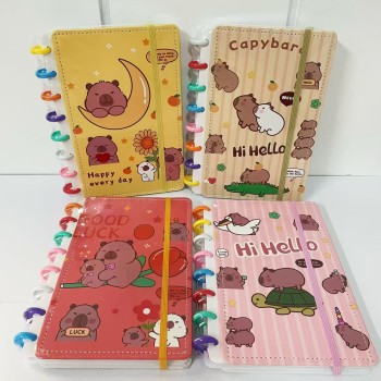 CADERNO INTELIGENTE 8 DISCOS CAPIVARA FOFO TAMANHO A5 PEQUENO