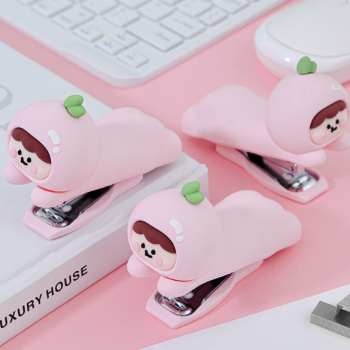 MINI GRAMPEADOR DE MININA PÊSSEGO FOFO KIT ESCRITÓRIO