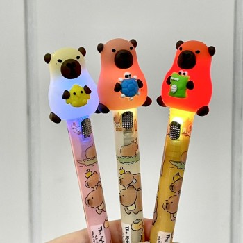 CANETA COM LUZ CAPIVARA PONTA FINA