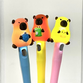 CANETA QUE ACENDE LUZ TEMA CAPIVARA FOFO CANETA ESFEROGRÁFICA