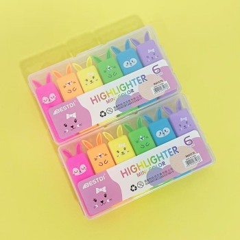 MINI MARCA TEXTO DE COELHO KIT COM 6 CORES NEON