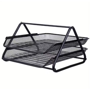 ORGANIZADOR DE DOCUMENTOS DE MESA 2 BANDEJAS MADERIAL ESCRITÓRIO