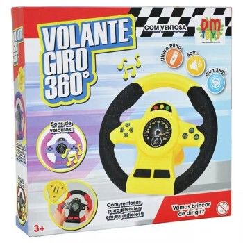 VOLANTE GIRO360 C/ SOM E VENTOSA COR SORTIDA