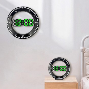 Relógio Digital De Parede Redondo de led ST244