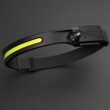 LANTERNA DE CABEÇA COB RECARREGAVEL USB INDUÇÃO BOM-4006 